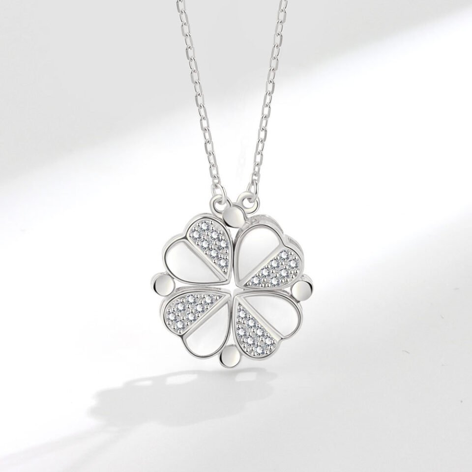 Clover Heart Pendant Necklace