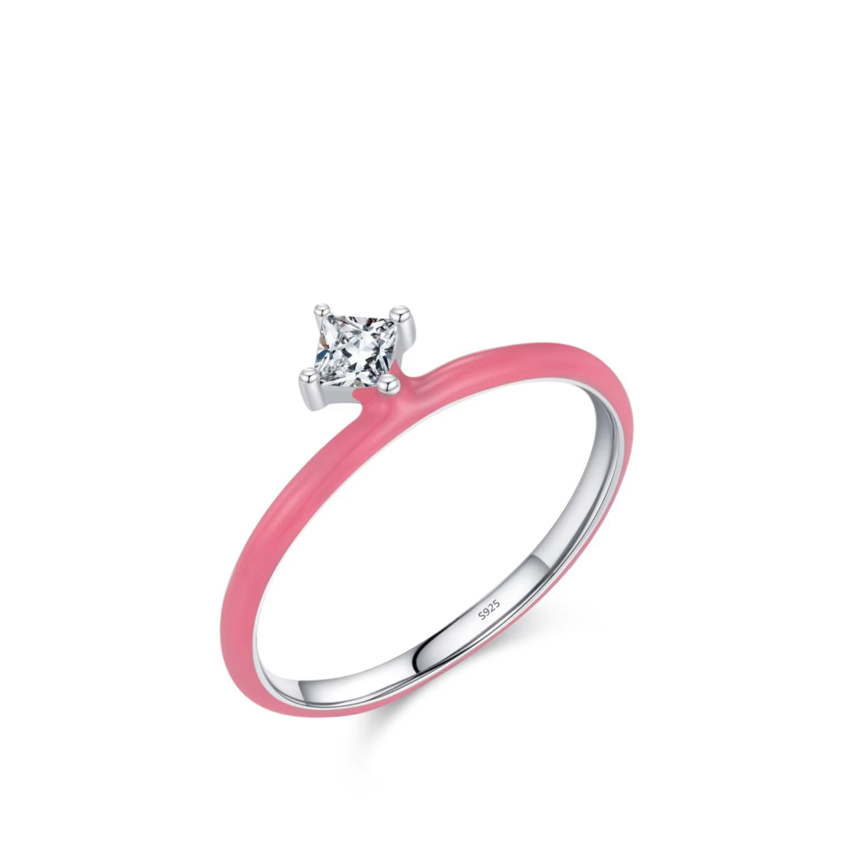 Enamel Pink Ring