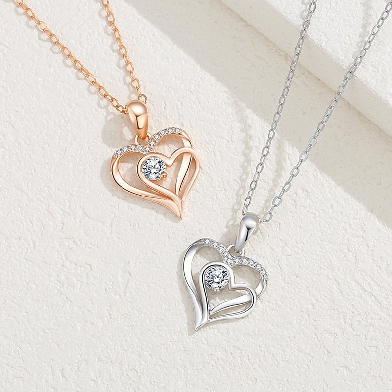 Geometric Heart Pendant Necklace