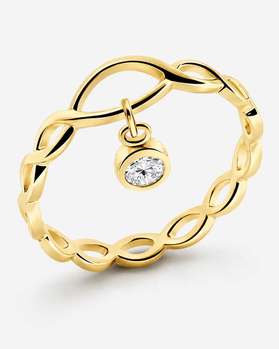 Crystal CZ Gold Plated Ring