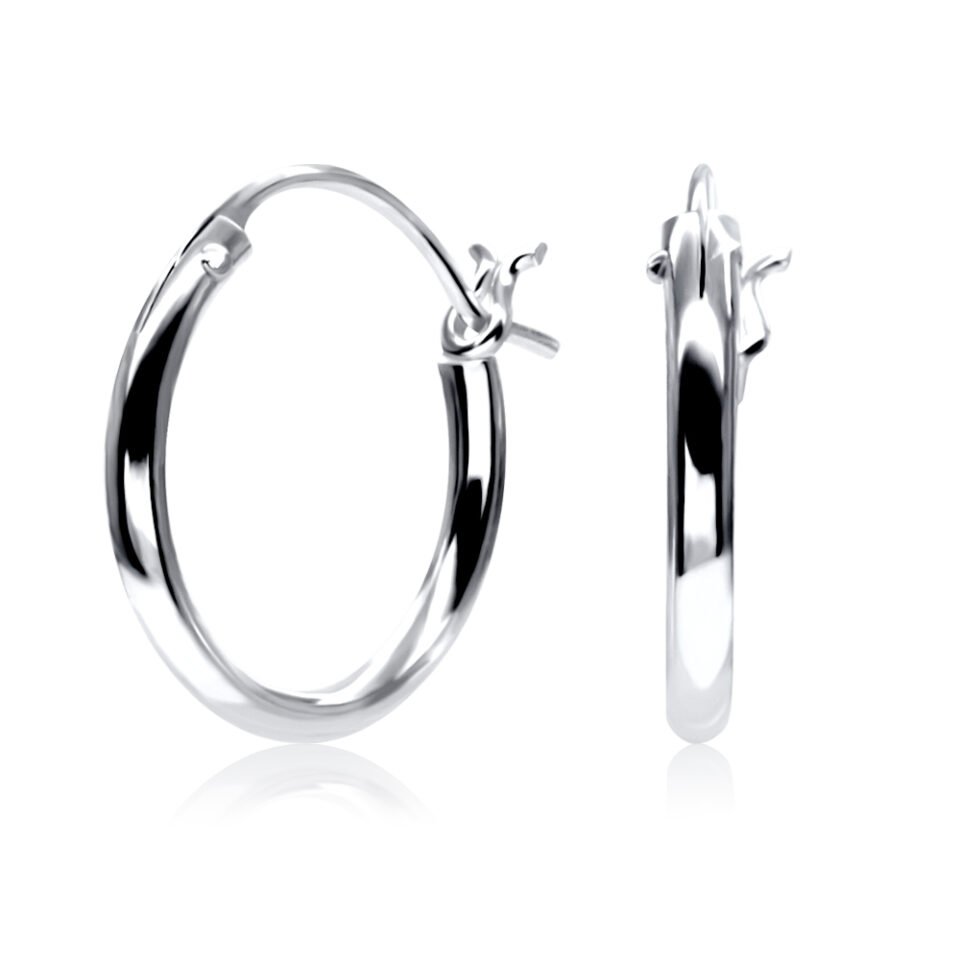 Silver Plain Hoop Earring