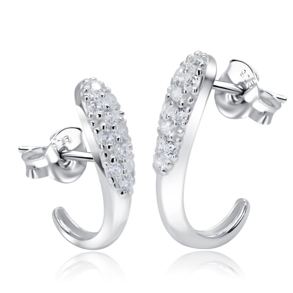 CZ Stone Silver Ear Stud